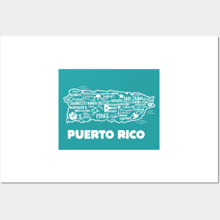 Puerto Rico Map Posters and Art